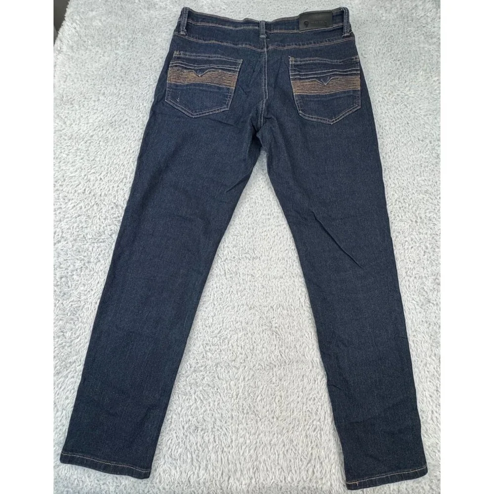 Fried Denim Mens 32/30 Slim Fit Dress Jeans Dark Wash Dinner Comfort - Picture 2 of 12